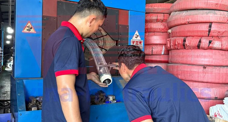 3-inch Alfagomma oil suction hose with two straight BSPT crimped ends and stainless steel wire braid