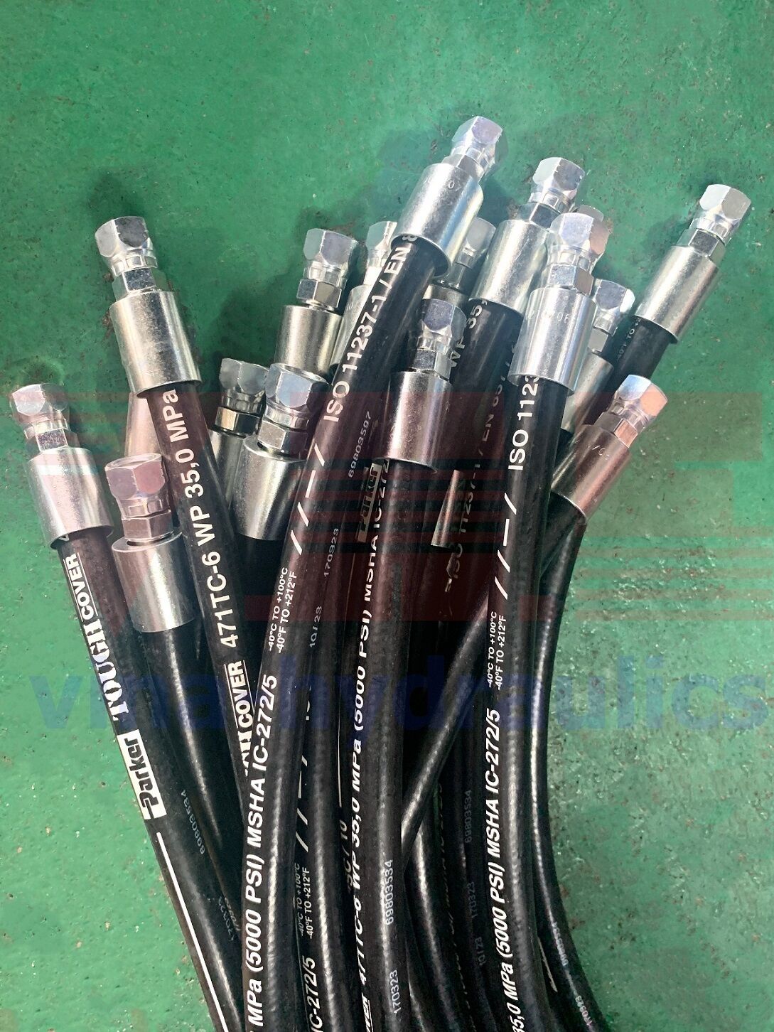 471TC 3/8'' Parker hydraulic hose, crimping 2 JIC ends