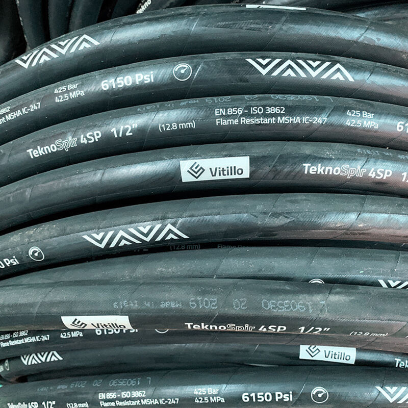 Ống thủy lực Vitillo 1/2" 4 lớp bố thép 4SP TeknoSpir TS4SP08 chính hãng