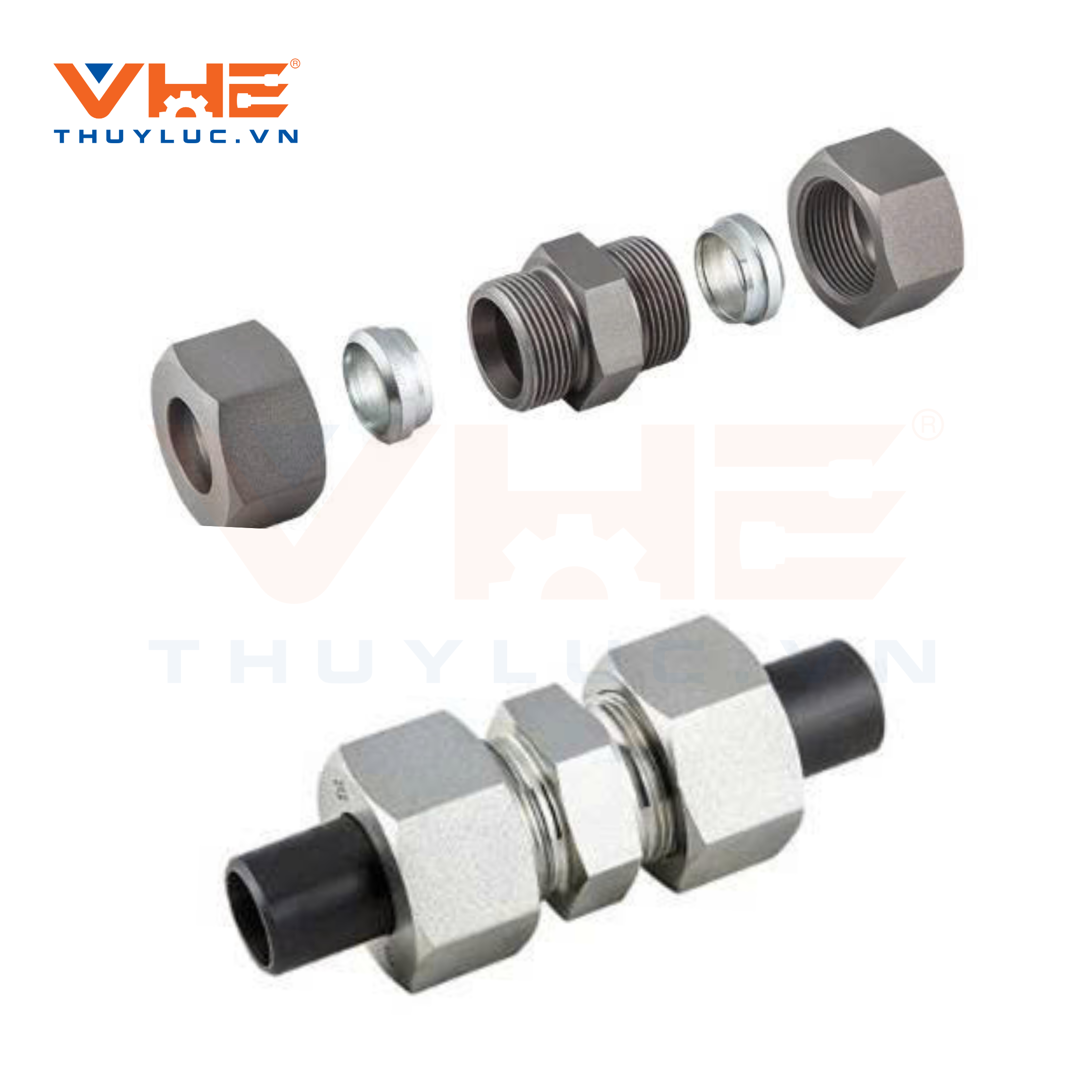 DIN-standard seamless pipes paired with DIN-standard hydraulic fittings