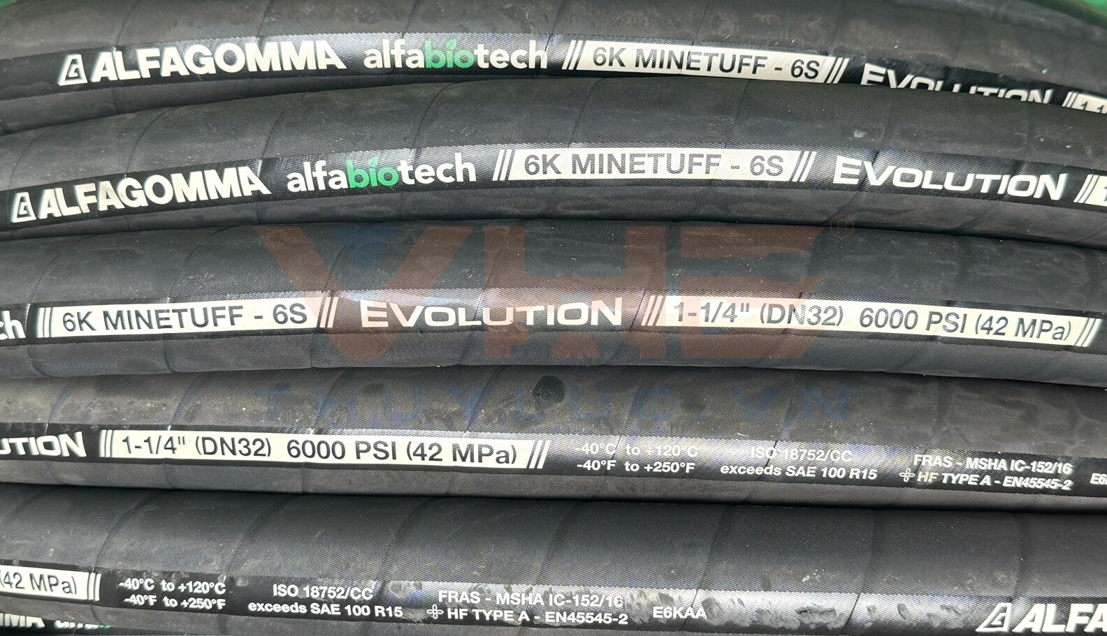 6K 1.1/4” Alfabiotech (R15-20) hydraulic hose with high quality