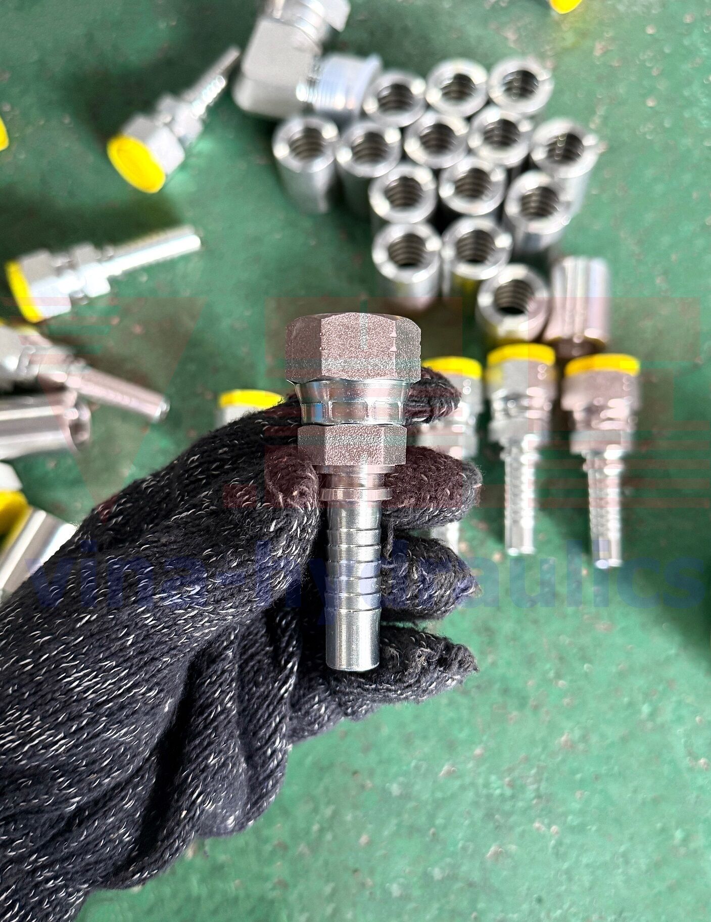 JIC crimping fitting for 2-layer 1/2'' hydraulic hose