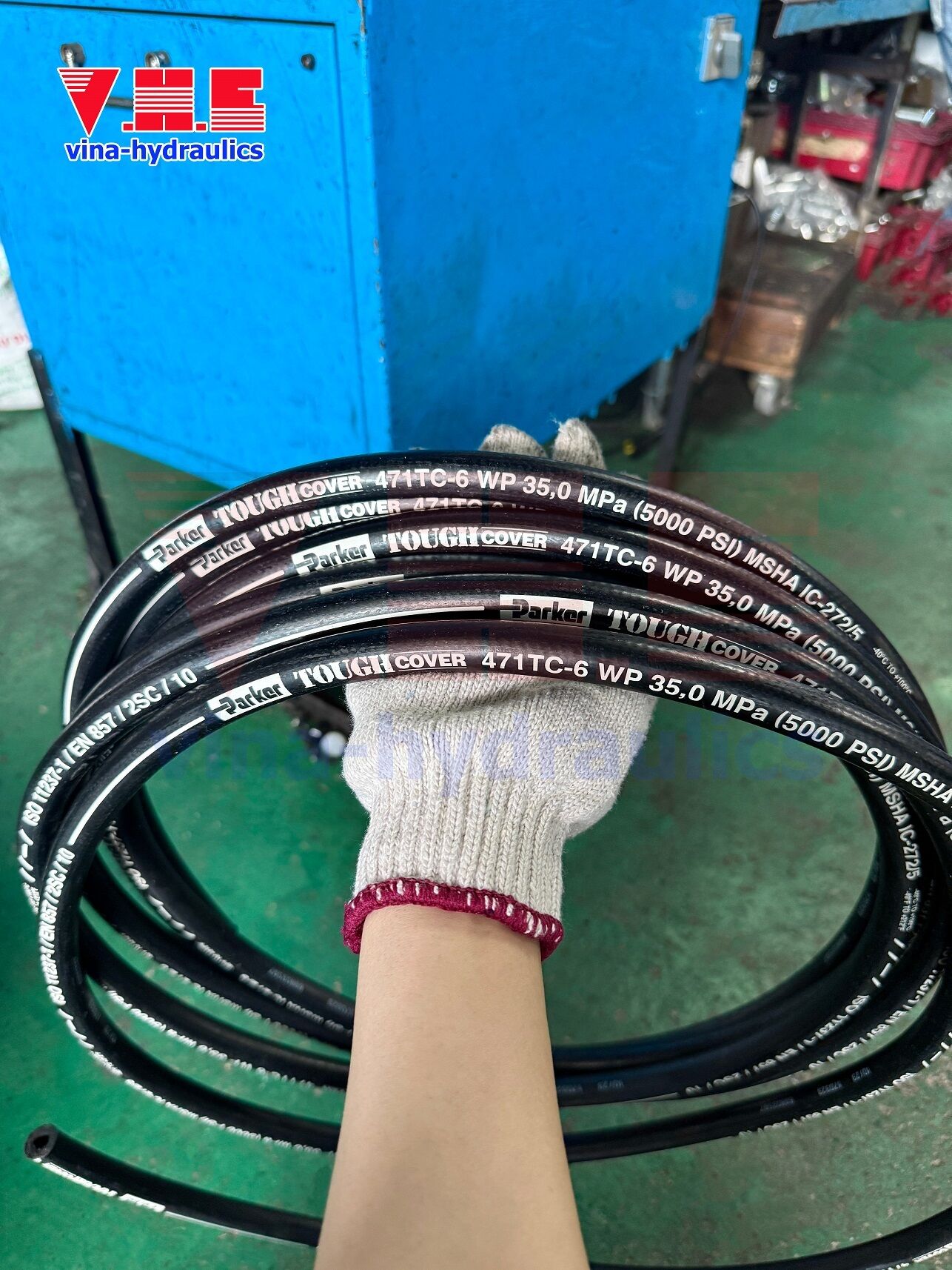 Double-braid 3/8'' 471TC Parker hydraulic hose