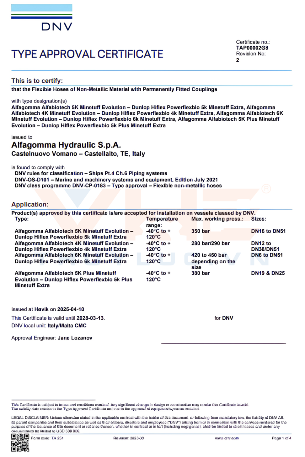 DNV Type Approval Certification