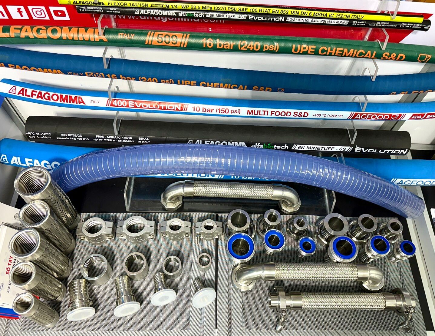 Alfagomma Hoses and Stainless Steel Flexible Hoses