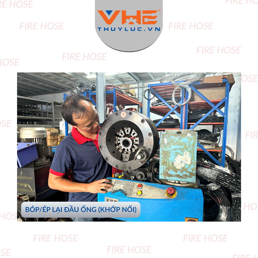 Bóp lại đầu ống chữa cháy bị rò rỉ