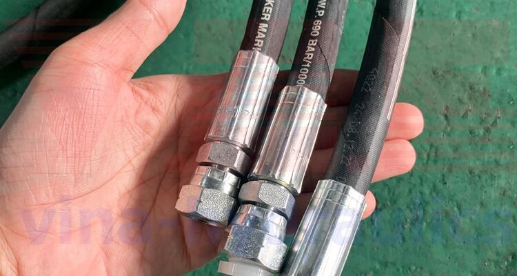 Ống thủy lực chịu áp lực cao Parker JKPM 1/4'' bấm 2 đầu thẳng BSP