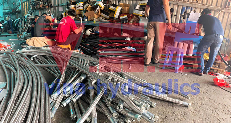 VHE gia công bấm đầu, bọc lưới inox cho 1000 mét Ống HYCO 3/4" DN19